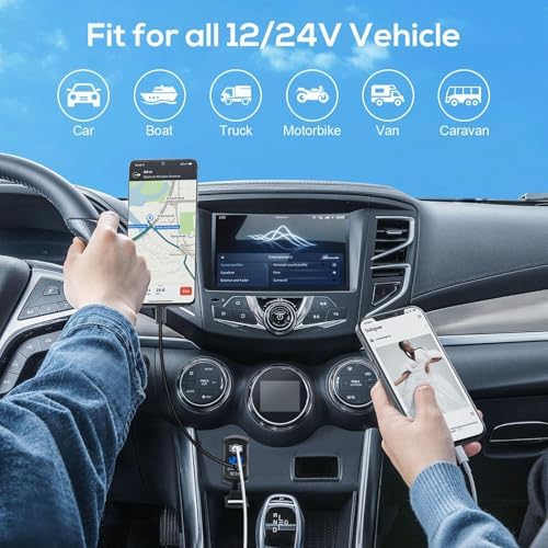 Linkstyle 2PCS Car Rocker Switch Outlet, 36W QC3.0 USB-A Port & 55W PD Port Charger Socket with LED Voltmeter for 12V/24V RV Boat Motorcycle
