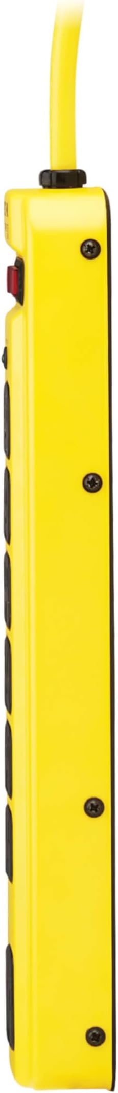 Eaton Tripp Lite Series TLM704SA Heavy Duty Power Strip with Surge Protection, 7 Outlets, 450 Joules, 4ft Cord, Yellow Metal Housing, Under Desk & Wall Mountable, Cord Wrap, Industrial Garage Shop