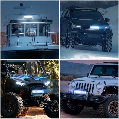 Nilight Marine LED Light Bar Navigation Lights 13.5 Inch White Spot Flood Combo Ponton Boat Deck Dock Lighting for Night Fishing T-top Stern Yacht Port Sailboat Trucks Tractors