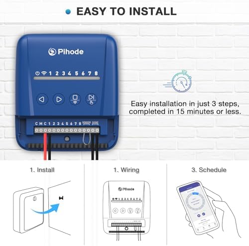 8 Zone Smart Sprinkler Controller with Local Weather Intelligence and Atmosphere Lights, Automated Watering and App Control WiFi Irrigation System, Save Water Through Rain Skip