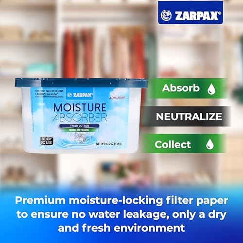 ZARPAX Moisture Absorber Fresh Cotton 6.5 oz - Set of 15