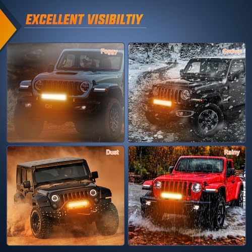Nilight LED Light Bar 12 Inch 72W Spot Flood Combo Amber Beam