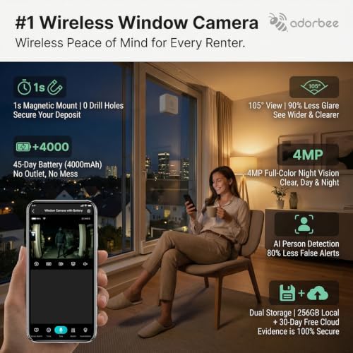 Wireless Window Camera for Indoor: No Wires No Power Outlet