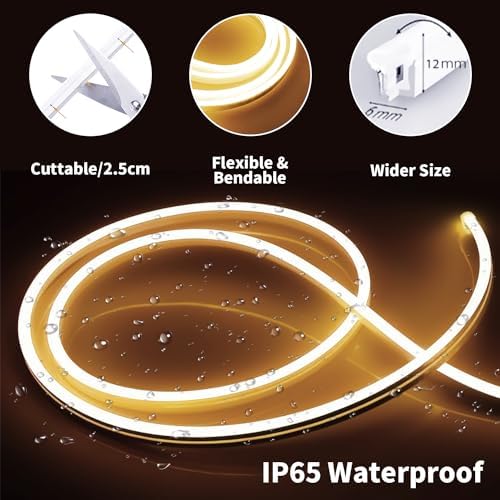 iNextStation 16.4FT DC12V LED Strip Lights Warm White LED Lights (No Plug)