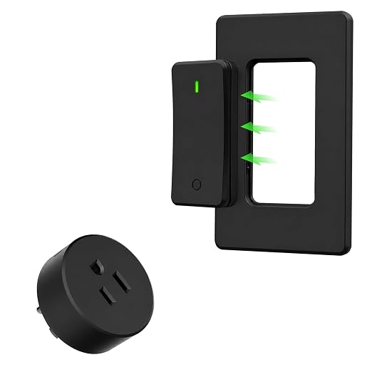 Greencycle Remote Control Outlet Plug,Black Wireless Light Switch | Detachable Wall Switch,No Wiring Required,500FT Long Range,Programmable,15A 1875W for Lights,Fans,Household Appliances