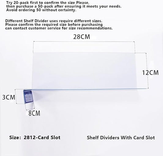 20 Pcs 28 * 12CM 1MM Shelf Divider for Library Labels;Bookshelf Labels;Book Number prompts;Bookshelf Separation Classification;File Guides