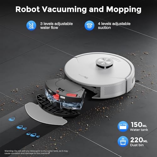 Robot Vacuum and Mop Combo, Robot Vacuum Cleaner with Bagless Self Emptying Station, 18000Pa Suction, LiDAR Navigation, ideal for Pet Hair, Carpet & Hard Floor, Compatible with App/Alexa/Voice Control