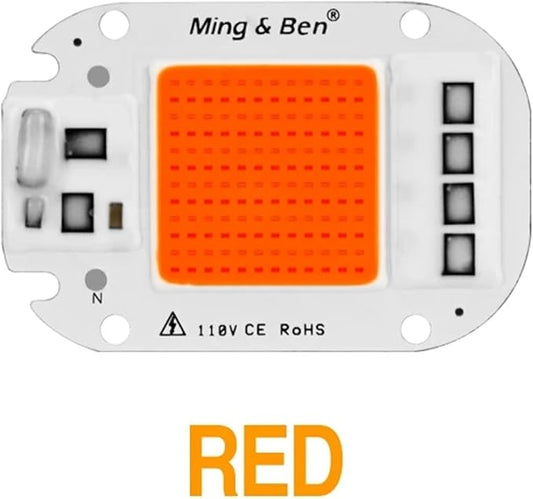 LED COB Lamp Chip 20W 30W 50W AC 110V 220V Smart IC LED Beads For DIY LED Grow Floodlight Bulb Day White Cold White Warm White(Red,20W 110v)
