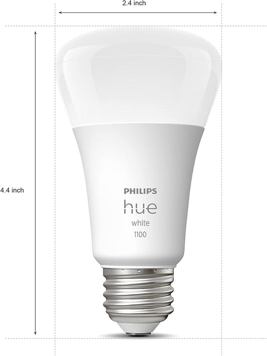 Philips Hue Smart 75W A19 LED Bulb - Soft Warm White Light - 2 Pack - 1100LM - E26 - Indoor - Control with Hue App - Compatible with Alexa, Google Assistant and Apple Homekit