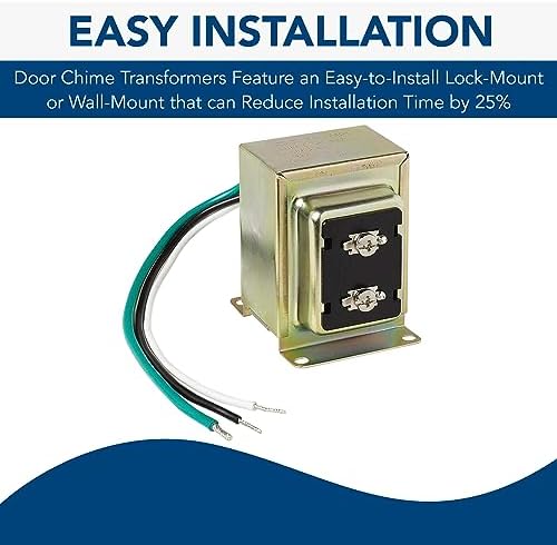 Broan-NuTone C907 Doorbell Transformer Compatible with Smart Video Doorbells, Easy Installation Lock or Wall Mount Door Chime, 16V, 30VA