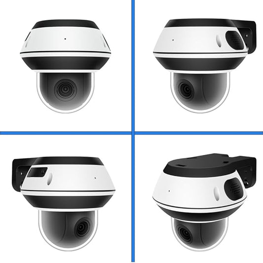 GW Security 8 Channel 12MP NVR with (4) x UHD 8MP 4K IP POE 5X Optical Zoom Motorized Two-Way Audio PTZ Color Night Vision Dome Security Camera System, Face Recognition, Human/Vehicle Detection