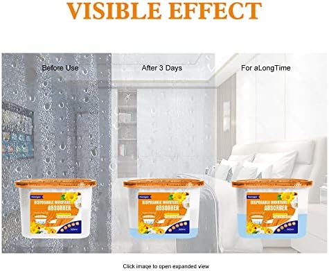 CANAGER Moisture Absorber Box - 6 Packs, 12.5 oz Cup, Jasmine Calendula, Odor Eliminator and Dehumidifier for Closet, Bedroom and Kitchen.