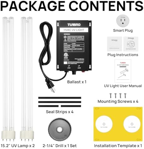 TURBRO 72W HVAC UV Light with Smart Plug UV72PW