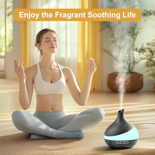 HJTHJT 500ML Essential Oil Diffuser for Home: 14 Color LED Humidifier