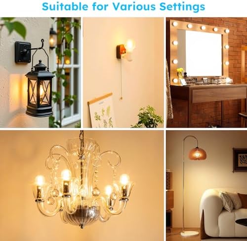 GvvooHome E12 G16.5 Globe Bulb, Warm White 2700K, 40W Equivalent, Dimmable