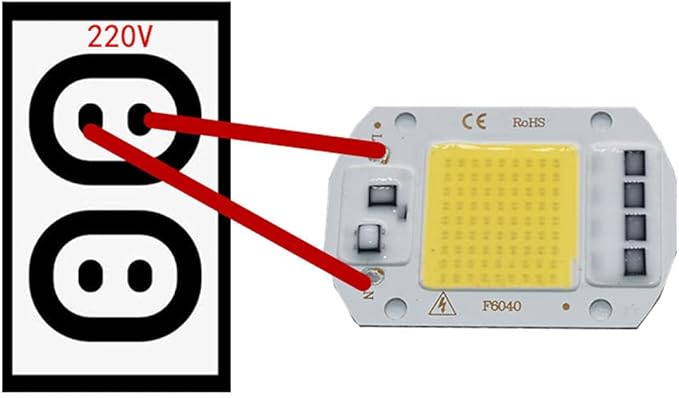 SaiDian 2Pcs LED Chip Light COB Chip 50W AC 110V Driverless High Power Positive White Light Engine Integrated Smart IC Driver