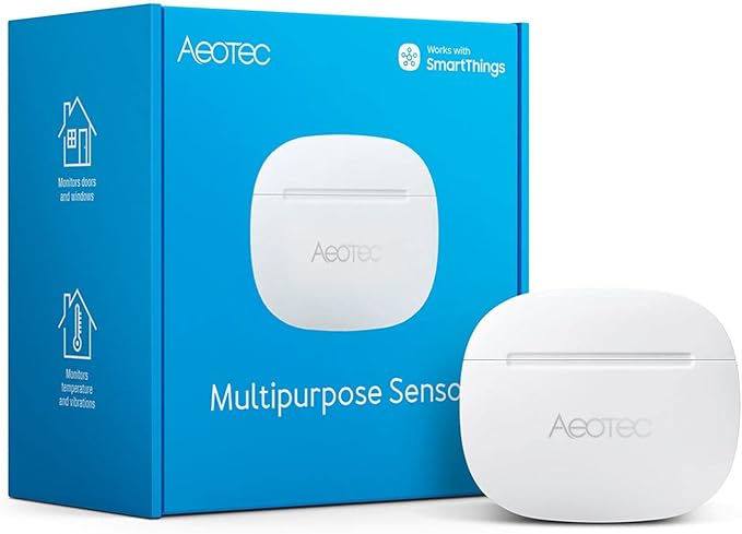 Aeotec SmartThings Multipurpose Sensor - Zigbee - Door/Window & Temperature Sensor, Perfect with Aeotec Smart Home Hub