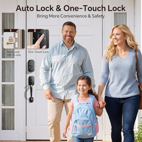 Ulecoce SL03 Front Door Lock Set, Keyless Entry Door Lock, Matte Black