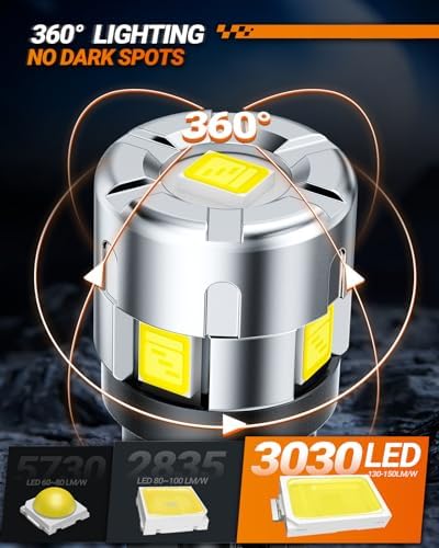 SEALIGHT 194 Led Bulb 600% Brightness 168 T10 Led License Plate Light 6500k Super Bright Replacement Bulbs For Trunk, License Plate Dome Map Door Courtesy Light (Pack Of 4)