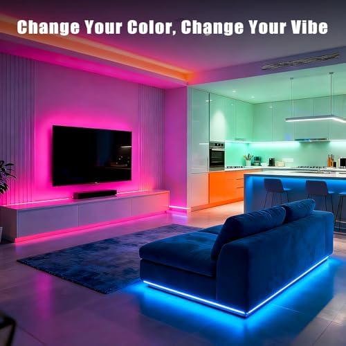 DAYBETTER Smart RGB Led Strip Lights, 150ft Led Lights for Bedroom with App Control, Multicolor Changing Led Light Strips Apply for Home Decor, Living Room, Kitchen, Home Party Decoration