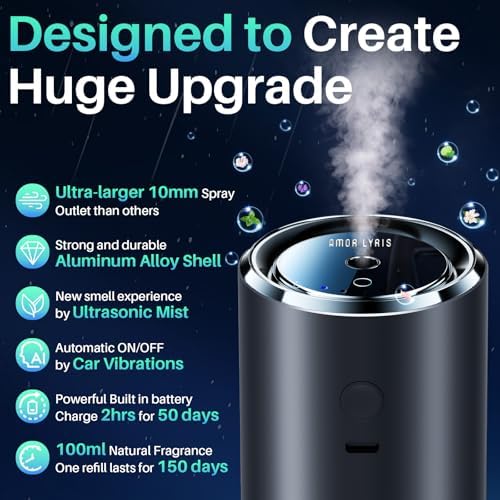 CO01 Ultrasonic Smart Car Air Freshener 100ml Ocean 5 Modes RGB Auto On Off