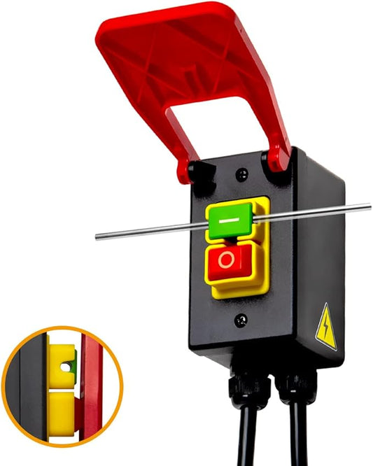 POWERTEC 120V Single Phase On/Off Magnetic Paddle Switch, 9 Amps w/ 5.5 Ft Standard Cords, Knee Paddle for Power Tools, Fits Table Saw, Router Table, Drill Press, Bench Saw, Bandsaw (71755)