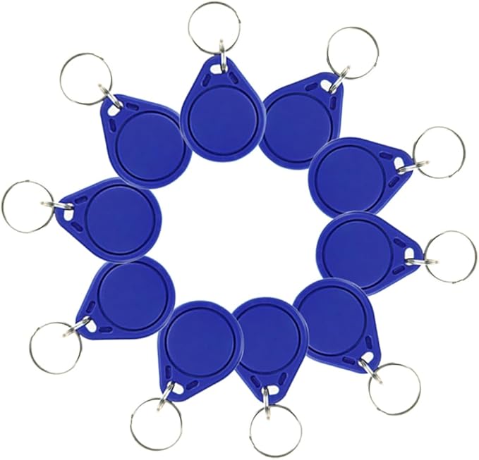 HERNAS 20pcs Rewritable UID Smart Key Fobs, Premium 13.56MHz ABS Blank Keys for Door Access Control, Mi-Fare 1K S50 Copy Card NFC Tags Duplicate Keys, Block 0 Sector, Comply ISO 14443A