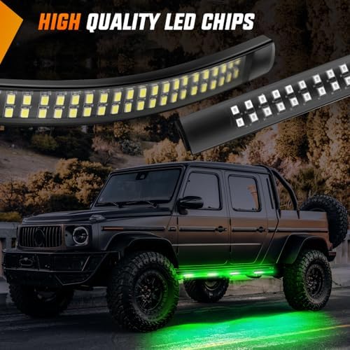 Nilight 2PCS 70 Inch Running Board LED Lights Strip Green White for Truck