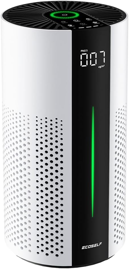 ECOSELF Air Purifiers for Home, HEPA Air Purifier Air Purifiers for Bedroom with 360° Air Intake, PM2.5 Display, Smart Auto & 20 dB S