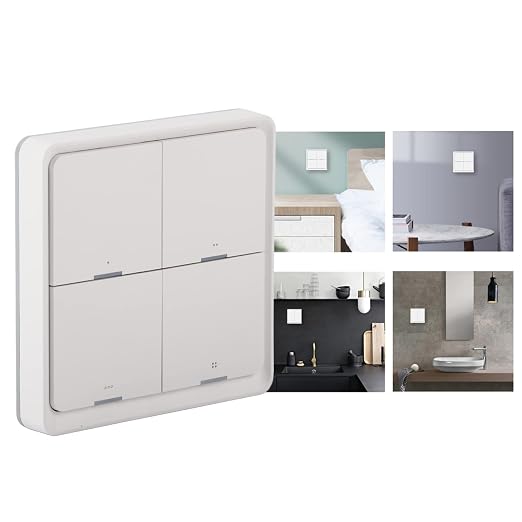 Marhynchus Wireless Scene Switch Smart 4 Way Panel Wall Switch Panel Remote Control with LED Indicator for ZigBee APP Control