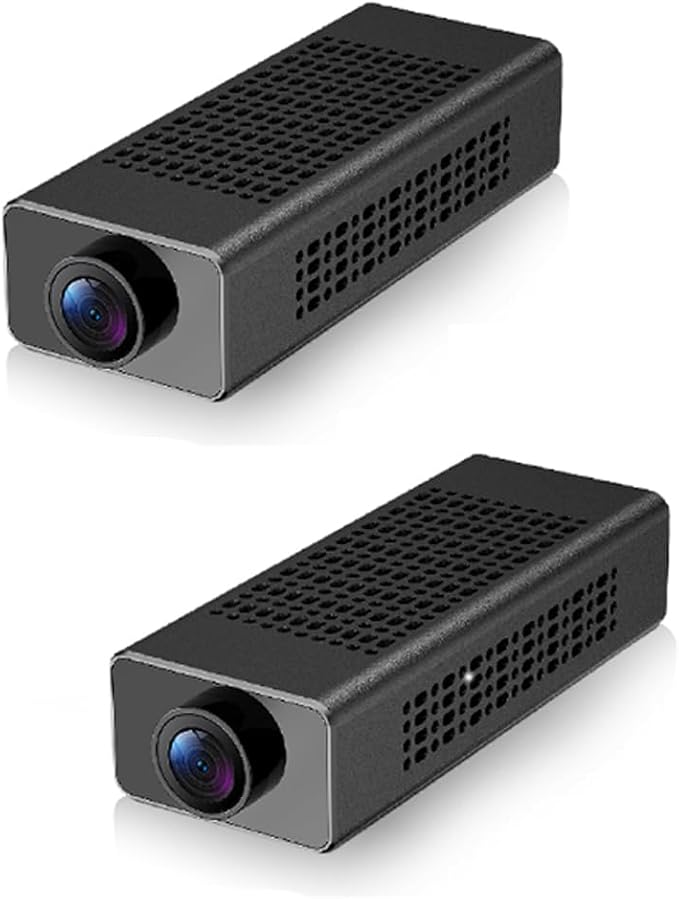 2pcs Mini Camera, PIR Nanny Cam for Home | Motion Detection Without WiFi, Free 1-Year Cloud Storage, 4K HD Day & Night Recording Smart Mini Camera for Home/Baby/Pet