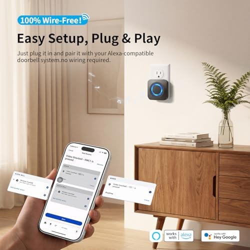 WIFI Wireless Doorbell Chime Compatible with Ring, Nest, Blink