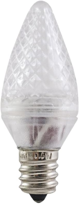 Aurio Lighting LED C7 Light Bulbs, E12 Sockets, Warm White, Commercial Grade Replacement Lamps, Christmas or Year Round, 25 Pack