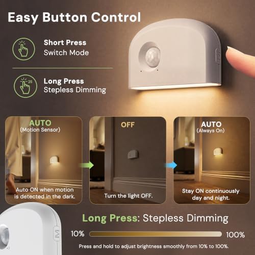 L LOHAS LED Motion Sensor Night Light, Rechargeable Step Light, 6 Pack