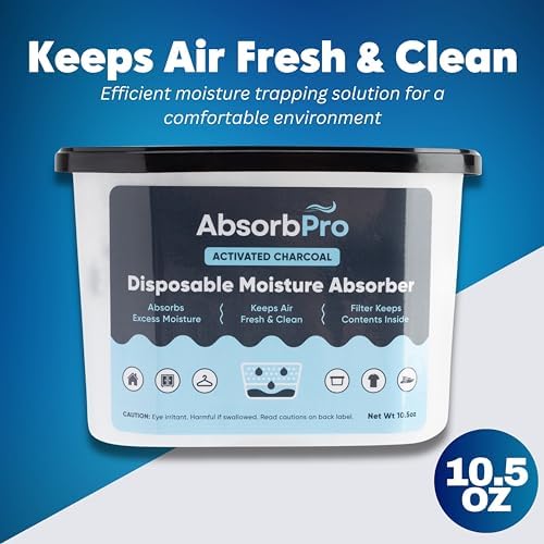 Absorb Pro Charcoal Moisture Absorber Tub 10.5 oz, 6-Pack