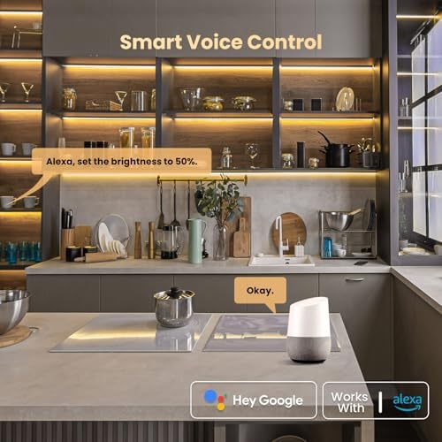 Black Shelf Lights, LED Bookcase Lighting Compatible with Alexa, WiFi Dimmable 2700K Under Shelf Lighting for Bookshelf, Display Case, Cabinets with App, Remote, Memory Function (4Pack 12In)