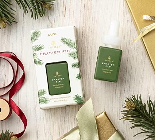 Thymes Pura Refills – 2 Pack of Oil Diffuser Scents – Long-Lasting Pura Diffuser Refills – Premium Home Fragrance – Notes Siberian Fir Needles, Cedarwood & Sandalwood (Frasier Fir, Pack of 2)