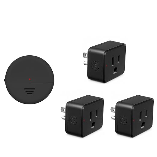 NineLeaf Black Motion Sensor Outlet Plug with Wireless PIR Sensor