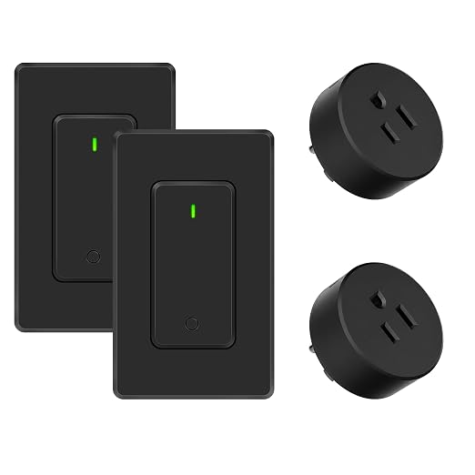 Greencycle Remote Control Outlet Plug 2 Sets,Black Wireless Light Switch | Detachable Wall Switch,No Wiring Required,500FT Long Range,Programmable,15A 1875W for Lights,Fans,Household Appliances