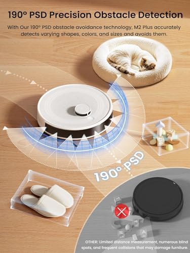 Lefant Robot Vacuum and Mop,75-Day Self-Emptying,6000Pa Powerful Suction,Customized Cleaning,Home Mapping, 140 Min Runtime, 2.4G/5G WiFi/Alexa/APP/iWatch,M2 Plus