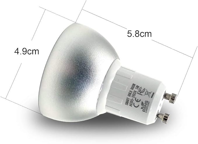 BENEXMART Tuya WiFi LED Bulb Gu10 RGBCW Dimmer Lamp Spot Light Remote Control Smart Life App Voice Control via Alexa Google Home Assistant (2 Pack)