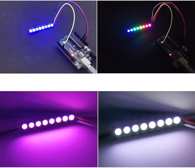 8 Bits WS2812 RGB LED Stick 8 X WS2812B 5050 Full Color RGB LED Module Built-in Drivers for Arduino Raspberry Pi ESP32 Shopping Mall Home Decoration Lighting Pack of 5pcs