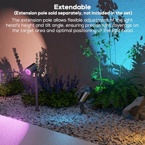 SUNTHIN 4 Pack Smart RGBW Landscape Lights, Color Changing Spot Lights