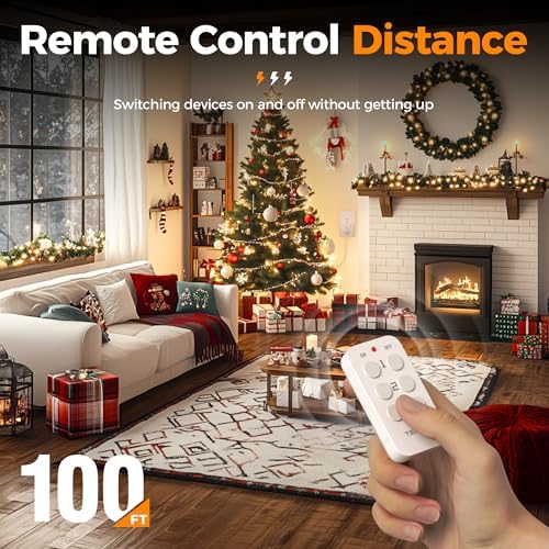 TESSAN Remote Control Outlet Plug, 1 Remote and 3 Outlets
