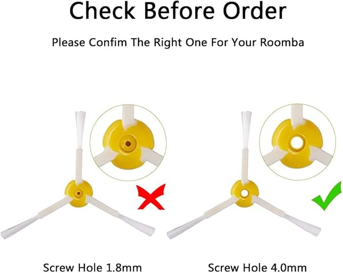 2-Pack 3-Armed Side Brush Compatible for i-Robot Roomba 600 Series 694 692 690 680 660 665 651 650 614 & 500 Series 595 585 564 Robot Vacuum BRUSH3