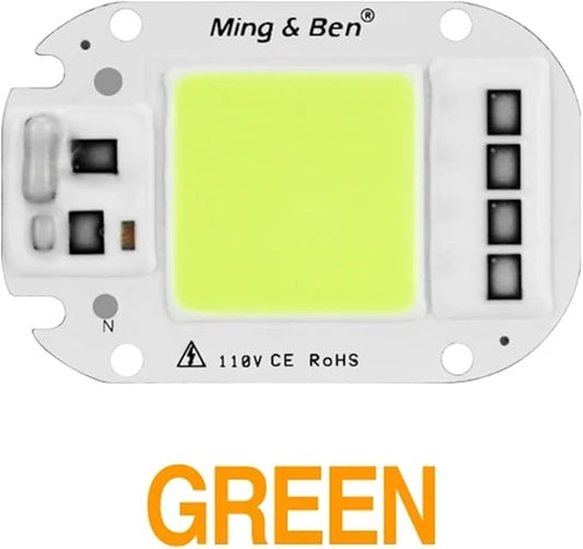 LED COB Lamp Chip 20W 30W 50W AC 110V 220V Smart IC LED Beads For DIY LED Grow Floodlight Bulb Day White Cold White Warm White(Green,30W 110v)