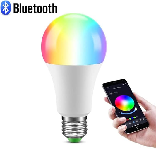 YSJX Lights, Pack of 5, LED Light Bulb AC85-265V E27 15W RGBW Music Bluetooth 4.0 APP Control Smart Home Life Lamp, Household Bulbs