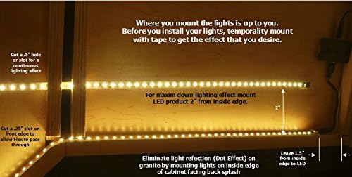 LED Lighting | Cut and Connect Series Kit Ultra Bright | Warm White | 3000 K | ~9.5ft/ 3M Kit Under Cabinet Lighting | Accent Lighting | Dimmable | Customizable Length with Adhesive LED Strip