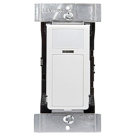 Leviton PIR Smart Occupancy Sensor Switch, 120-277VAC, 50/60Hz; App Configurable with the Smart Sensor App, LED Nightlight, ODS15-IDW, White