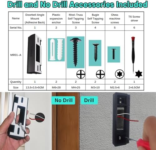 Adjustable Angle Mount for Ring (2025/2026 New Model) & Blink 2K+ Doorbell